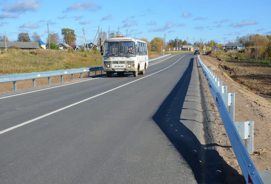 В Архангельской области обновили более 16 км трассы Исакогорка – Новодвинск – Холмогоры